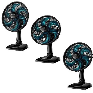 Kit3 Ventilador Mondial 30cm 6pas Silencio Turbo 220v