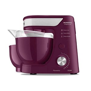 Batedeira Planetária Mondial 700w 4,5l E 12v Bp-01p Marsala Cor Marsala/inox 110v