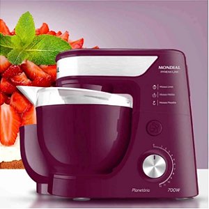 Batedeira Planetária Mondial 700w 4,5l E 12v Bp-01p Marsala Cor Marsala/inox 220v