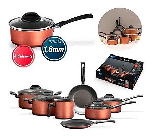 Conjunto De Utensílios De Cozinha De Alumínio De 7 Peças - Brinox Clove Line Copper Color
