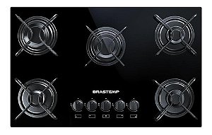 Cooktop 5 Bocas Brastemp Com Grades Piatina E Acendimento Au Cor Preto 127v/220v