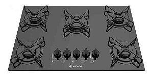 Cooktop Atlas Ágile 5 Bocas Preto Bivolt Acendimento Automát