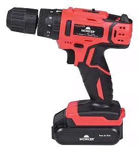 PARAFUSADEIRA IMPACTO 18V C/ DUAS BATERIAS E KIT BROCAS WORKER