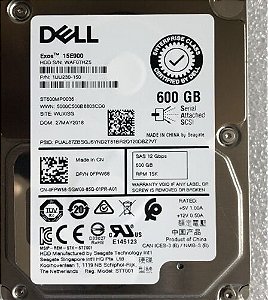 HDD Dell 600 GB GB 2.5" SAS 12G 0FPW68 sem gaveta