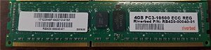 Pente Memoria 4 GB 240 pinos RDIMM DDR3 PC3-10600R Dual Rank 1333 MHz Riverbed RB-420-00040-01