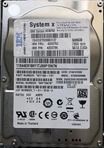 HDD IBM 500 GB 7.2K 6G 2,5" SATA 42D0755 sem gaveta