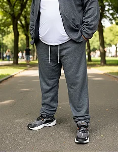 Calça de Moletom flanelada Pluz Size G4 G5 G6 G7 G8 Tamanhos Grandes Com Punho