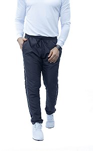 Calça Tactel Forrada Com Bolsos e Filete Lateral