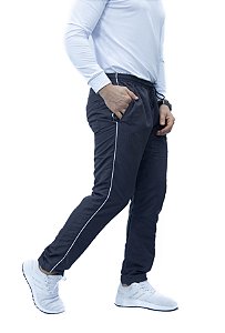 Calça Tactel Forrada Com Bolsos e Filete Lateral