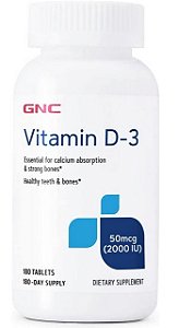 Vitamina D-3 50mcg - 180 comprimidos - GNC