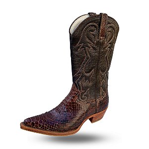 Bota de Phyton Marrom Bico Fino