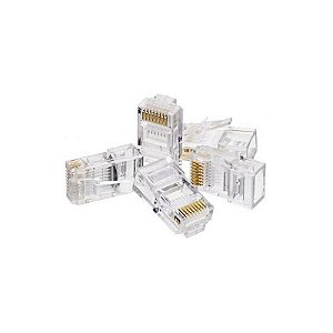 Conector RJ45 8x8 CAT5E Cristal Ouro