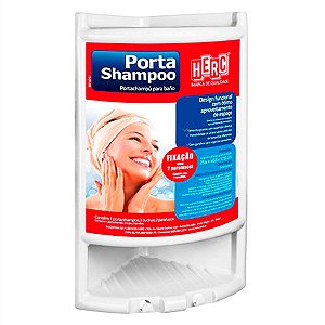 Porta Shampoo Plástico Para Banheiro Branco Herc