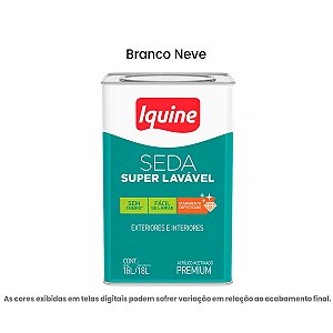 Tinta Iquine Premium 18L Seda Super Lavável Branco Neve