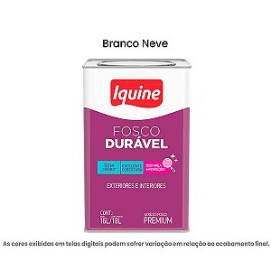 Tinta Iquine Premium 18L Fosco Durável Branco Neve