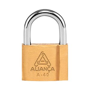 Cadeado De Latão Maciço Com Chave Bt 40mm Aliança