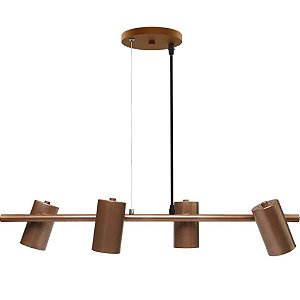 Pendente 4xe27 Foccus Cobre Taschibra