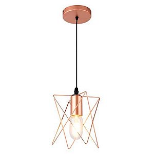 Pendente E-27 Treliça Cobre Taschibra