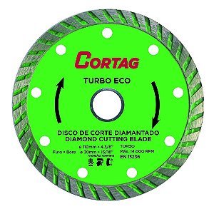 Disco De Corte Diamantado Turbo Eco 110x20mm Cortag