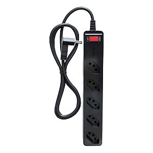 Filtro De Linha Dps 5 Tomadas 3 Pinos 10a Bivolt Energia Preto Clamper
