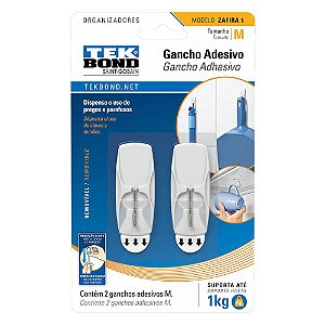 Gancho Adesivo Zafira De Plástico Branco E Metal Tamanho Único Tekbond