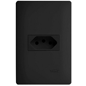 Tomada Simples 2p+t De Embutir 250v 20a Habitat 4054 Preto Fame