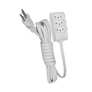 Extensao Elétrica Com 3 Tomadas 5 Metros 250v Branca Fame