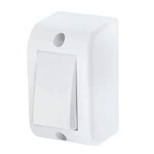 Interruptor Simple Com Caixa E Modulo Sobrepor 250v Branco Fame