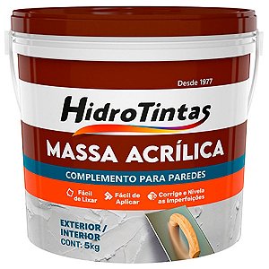Massa Acrílica Galão 5kg Hidrotintas