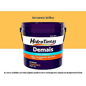 Tinta Acrílica Econômica Fosca 15l Demais Amarelo Milho Hidrotintas