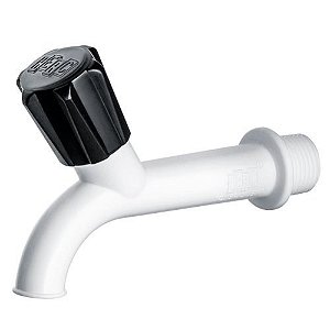 Torneira Plástica Para Tanque 1/2" Branca 10 Cm Herc