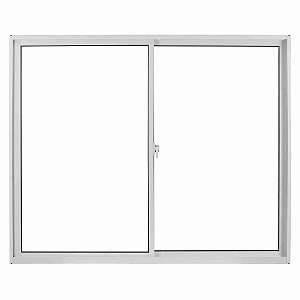Janela De Correr Em Alumínio Vidro Liso 2 Folhas 100x120cm Fenix Branca Mgm