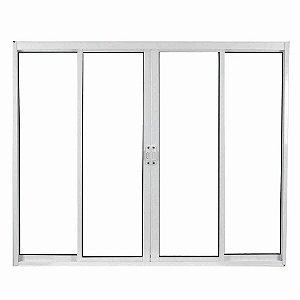 Janela De Correr Em Alumínio Vidro Liso 4 Folhas 100x150cm Soft Branca Mgm
