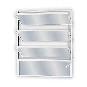 Janela Basculante De Alumínio Vidro Mini Boreal 80x80cm Soft Branca Mgm