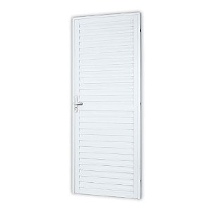 Porta De Alumínio Laminada Lado Direito 210x70cm Sólida Branca Mgm