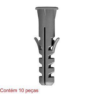 Bucha Plástica Sf Com Aba 6mm 10 Peças Sforplast