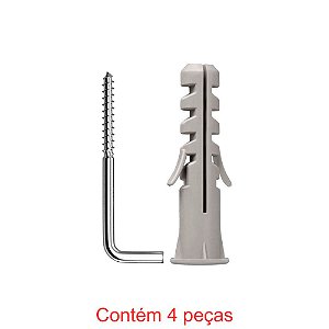 Bucha Nylon Sf Com Aba + Escápula Zincada 10mm 4 Peças Sforplast