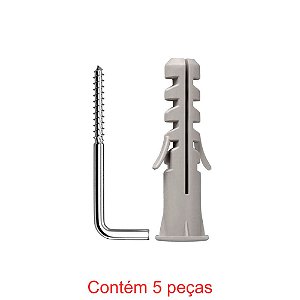 Bucha Nylon Sf Com Aba + Escápula Zincada 8mm 5 Peças Sforplast