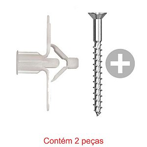 Parafuso Madeira Fenda Philips 4,2x55mm + Bucha Fly3 2 Peças Sforplast
