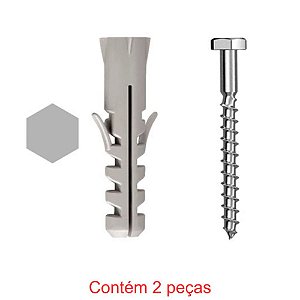 Parafuso Cabeça Sextavada Rosca Soberba 5/16x65" + Bucha Nylon 12mm 2 Peças Sforplast