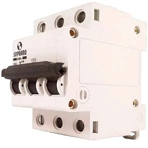 Disjuntor Tripolar 63a Curva C 3ka Shb3 Gii-c063a Soprano