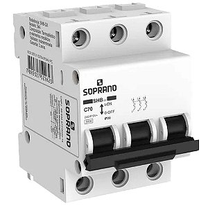 Disjuntor Tripolar 70a Curva C 3ka Shb3 Gii-c070a Soprano