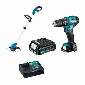 Kit Parafusadeira/furadeira E Aparador De Grama A Bateria 12v 2,0ah Kit Hp333+ur100 Makita
