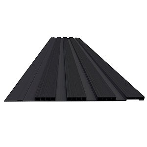 Painel Ripado Em Pvc 3D 10x250x2,5cm Preto Plasbil