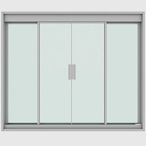 Janela De Correr Em Alumínio Vidro Verde 1200x1000mm 4 Folhas Blinglass