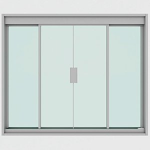 Janela De Correr Em Alumínio Vidro Verde 1500x1000mm 4 Folhas Blinglass