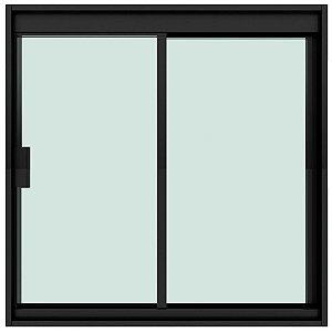 Janela De Correr Para Banheiro Em Alumínio Preto Vidro Verde 600x400mm 2 Folhas Blinglass