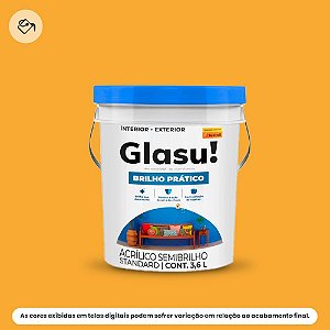 Tinta Acrílica Standard Semibrilho Balde 3,6 L Brilho Prático Amarelo Ouro Glasu Suvinil