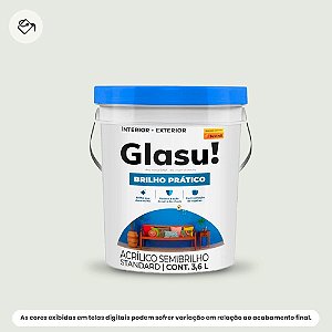 Tinta Acrílica Standard Semibrilho Balde 3,6 L Brilho Prático Branco Gelo Glasu Suvinil