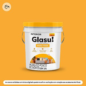 Tinta Acrílica Econômica Fosca Balde 3,6 L Muda Fácil Amarelo Ouro Glasu Suvinil